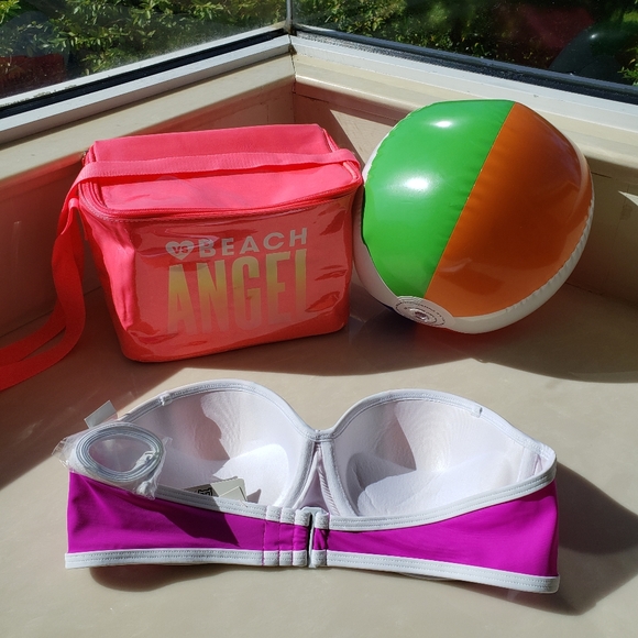 PINK Victoria's Secret Swimwear Bundle Push Up Top L + Itsy Bikini Bottom S NWT - Picture 4 of 16